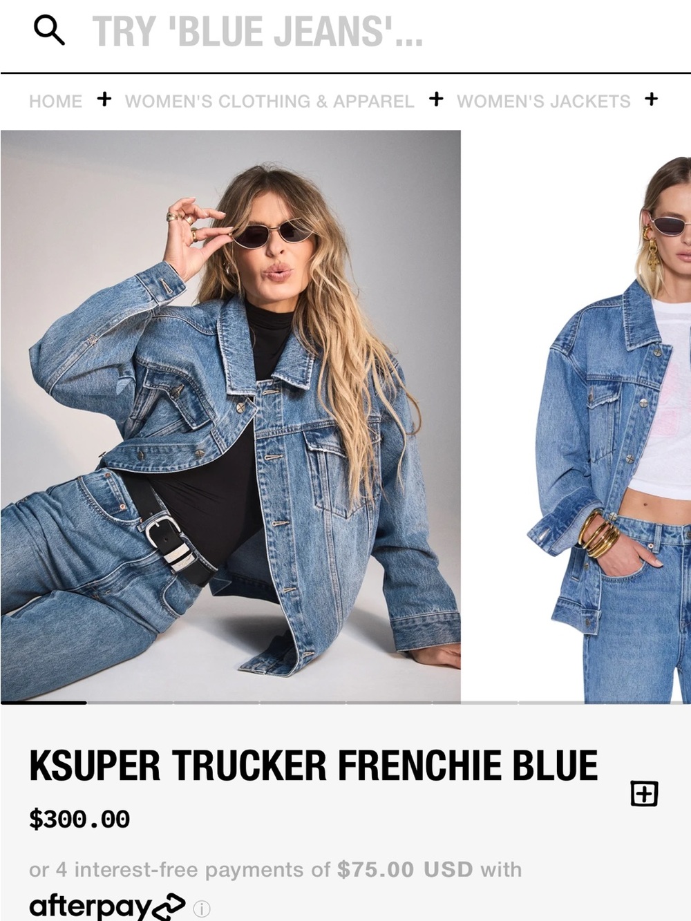 Ksubi Elle Ferguson KSUPER TRUCKER FRENCHIE BLUE - Oversized Denim Jacket